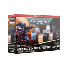 Release date: 7/25/2026
Includes 2 push-fit Space Marines miniatures.
This set also includes 6 Warhammer colour paint pots:
– 1 Abaddon Black (Base)
– 1 Macragge Blue (Base)
– 1 Mournfang Brown (Base)
– 1 Leadbelcher (Base)
– 1 Retributor Armour (Base)
– 1 Corax White (Base)
The kit comes supplied with:
– 18 plastic components
– 2 Citadel 32mm Round Hex Hole bases
– Warhammer Colour Starter Brush