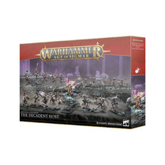 Release Date 7/4/2026
This boxed set builds 25 multipart plastic Hedonites of Slaanesh miniatures:
– 1 Sigvald, Prince of Slaanesh
– 5 Slickblade Seekers (which can alternatively be built as Blissbarb Seekers)
– 5 Myrmidesh Painbringers (which can alternatively be built as Symbaresh Twinsouls)
– 11 Blissbarb Archers, including 1 Blissbrew Homonculus
– 3 Slaangor Fiendbloods
Contents:
– 333 plastic components
– 1 Citadel 60mm Round Base
– 5 Citadel 75mm by 42mm Oval Bases
– 3 Citadel 40mm Round Bases
– 5 Cit