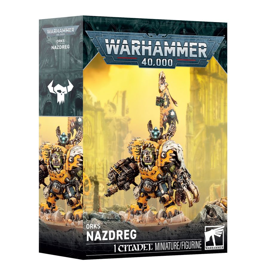 Release Date 9/5/2026
This multipart plastic kit builds 1 plastic miniature -  Nazdreg. 
Contents:
– 27 plastic components
– 1 Citadel 60mm Round Base
– 1 construction guide

This miniature requires assembly and is supplied unpainted. We recommend:
– Citadel Tools: Super Fine Detail Cutters
– Warhammer Colour Plastic Glue
– Warhammer Colour paints