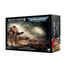 Release Date 9/12/2026
This box is a great starting point for either a new Legio Custodes or Adeptus Custodes collection or army for games of either Warhammer: The Horus Heresy and Warhammer 40,000. 
This boxed set builds 6 multipart plastic Legio Custodes or Adeptus Custodes miniatures:
– 1 Telemon Heavy Dreadnought
– 1 Pallas Grav-attack
– 4 Gyrfalcon Jetbike Sodality
Contents:
– 536 plastic components
– 4 Citadel 90mm by 52mm Oval Bases
– 1 Citadel 105mm by 70mm Oval Base
– 1 Citadel 100mm Round Base
– 1