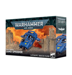 Release Date 10/03/2026
Add fast-moving fire support to your Warhammer 40,000 army with the Space Marines Land Speeder. This multipart plastic kit builds a highly mobile anti-grav vehicle armed for flexible battlefield roles, including anti-armor, anti-infantry, and ranged support. Weapon options include a multi-melta, onslaught gatling cannon or pyrecannon, plus a stormfury missile launcher. Pilot head and basing options allow additional customization.
Contents:
– 44 plastic components
– 1 Citadel 105mm by