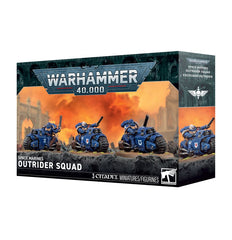 Release date 10/03/2026
Bring speed and firepower to your Warhammer 40,000 army with the Space Marines Outrider Squad. This multipart plastic kit builds 3 bike-mounted Space Marines equipped for fast attacks, flanking maneuvers, and mobile objective control. Includes weapon and pose options for added customization, including Sergeant upgrades and alternate sidearms. A strong choice for players seeking a versatile, hard-hitting Space Marines unit.
Contents:
– 128 plastic components
– 3 Citadel 90mm by 52.5mm