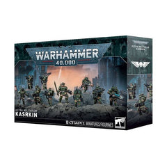 Release Date 8/8/2026
This multipart plastic kit builds a squad of 10 Kasrkin.
Contents:
– 166 plastic components
– 10 Citadel 28.5mm Round Bases
– 1 construction guide
– 1 Cadian Transfer Sheet

The Cadian Transfer Sheet features 597 high-quality waterslide transfers. These include symbols for regiments from Cadia, as well as logos, numerals, and markings to decorate your miniatures.

These miniatures require assembly and are supplied unpainted. We recommend:
– Citadel Tools: Super Fine Detail Cutters
– Wa