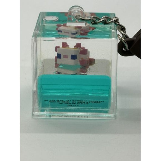 Tsunameez Minecraft Cube Axolotl Water Keychain Figure | Galactic Toys & Collectibles