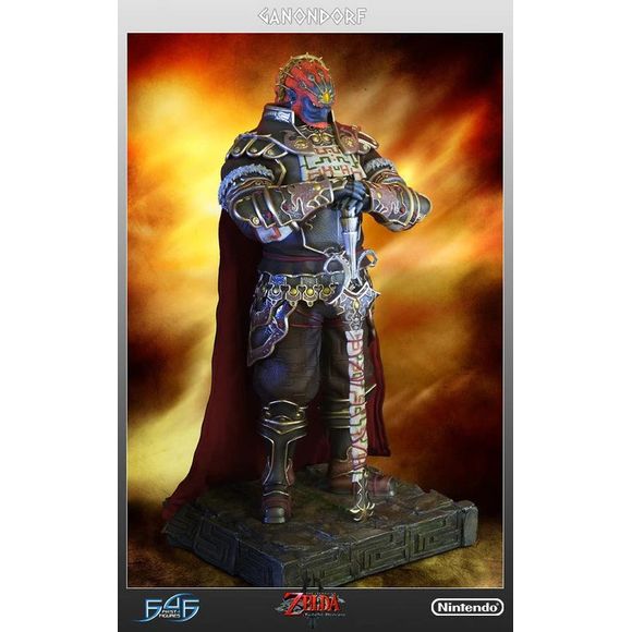 This statue has no edition number, and was a replacement and is in new and unopened condition. Ganondorf is wearing his distinctive armor and his pose perfectly captures his evil nature as well as having a regal feel. At 1/4 scale, he measures approximately 23 inches tall, including the base – creating an extremely awe-inspiring presence for your collection. Cast in high quality poly-stone, the statue is hand finished and hand painted. Comes dressed in an incredibly detailed and authentic hand tailored fabr