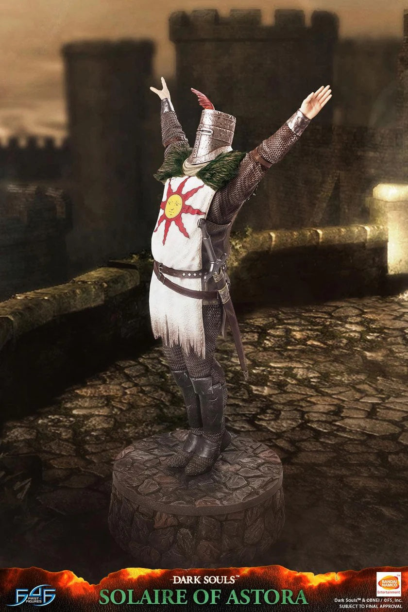 This statue has no edition number, and was a replacement and is in new and unopened condition. 

"You really are fond of chatting with me, aren't you? If I didn't know better, I'd think you had feelings for me! Oh, no, dear me. Pretend you didn't hear that! Hah hah hah!"

— Solaire of Astora

Solaire of Astora is a member of the Warriors of Sunlight covenant who is in the search of his own sun. He is a cheerful, jolly, powerful knight who doesn't let the collapsing world affect his demeanor. He willingly wa