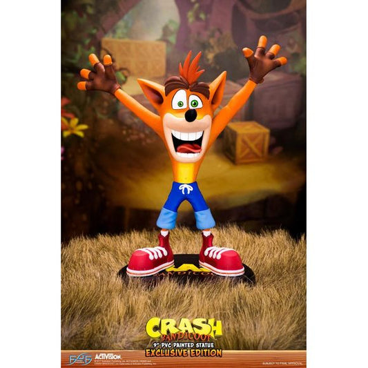 This statue has no edition number, and was a replacement and is in new and unopened condition. 

First 4 Figures is proud to present the highly anticipated Crash Bandicoot 9" PVC Painted Crash statue Exclusive Edition.

Crash Bandicoot was genetically enhanced by Doctor Neo Cortex. He escaped from Cortex's castle and acts as the opposition against Cortex. The most distinctive technique Crash uses is one in which he spins like a tornado at high speeds and knocks away almost anything that he strikes.

[Size]: