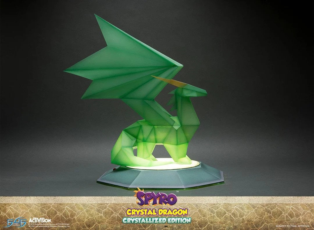 First 4 Figures is proud to present the highly anticipated Crystal Dragon Crystallized Edition statue.

With the exclusion of Spyro, Gnasty Gnorc turned all of the dragons into crystals because they called him ugly and other nasty terms during an interview with Dragon News Network.

In order to free the dragons, Spyro must step into the statue's pedestal. There imprisoned dragon breaks free after a flash of bright light.

The Crystal Dragon statues are one of the main collectibles in the Spyro the Dragon ga