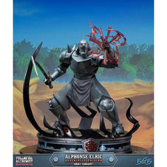 Fullmetal Alchemist Brotherhood- Alphonse Elric DEFINITIVE (GRAY VARIANT) edition comes with the following:-
Fullmetal Alchemist Brotherhood - Alphonse Elric (GRAY VARIANT) RESIN statue
Highly detailed base inspired by the theme and style from the Fullmetal Alchemist Brotherhood anime
Base comes with Glow in the Dark feature
Additional set of arms holding the Philosopher Stone and Manipulated Sword
Statue comes with TWO interchangeable head sculpts - Normal and Comical 
The normal head sculpt and the Philos