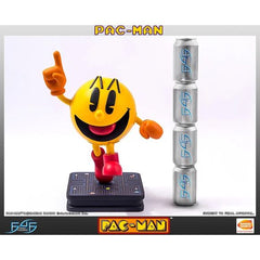 This statue has no edition number, and was a replacement and is in new and unopened condition. First 4 Figures is proud to present their Pac-Man statue. Pac-Man is sculpted as if he is stepping right out of the classic arcade game. The base is decorated with the classic maze outline, complete with his ghost enemies. Standing at 17 inches tall from the tip of his right hand to the detailed base, Pac-Man will be a great centerpiece for any video game collection.The yellow, pie-shaped Pac-Man who travels aroun
