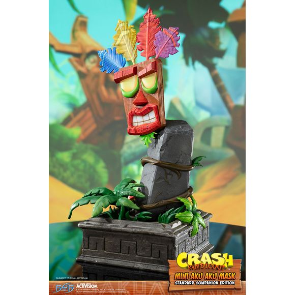 PRE-ORDER: Expected to ship in Quarter 2 of 2020.

First 4 Figures is proud to present the highly anticipated - Crash Bandicoot™ – Mini Aku Aku Mask Standard Companion Edition statue Aku Aku is the deuteragonist of the Crash Bandicoot™ franchise. He serves as the Bandicoot family’s guardian and mentor as they set out on a quest to foil Doctor Neo Cortex’s devious schemes. The levitating mask is possessed by the spirit of a witch doctor. He used to fend off evil when he was still amongst the living, hence