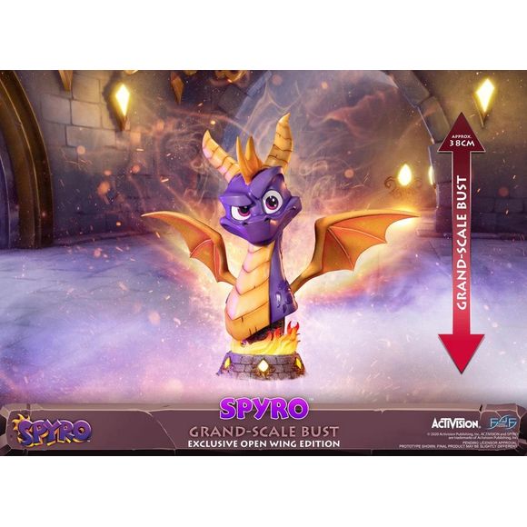 First 4 Figures is proud to introduce their latest resin collectible, Spyro™ Bust. This statue is part of the all-new Spyro™ Busts lineup and will be the inaugural piece to kick things off.

This statue's concept is inspired by the cover art on the physical copies of Spyro™ Reignited Trilogy. The base design is from the stone buildings found in the Haunted Towers realm in the first Spyro™ game, which is considered to be one of the hardest realms not only in the Dream Weavers Homeworld but in all of Spyro™ R