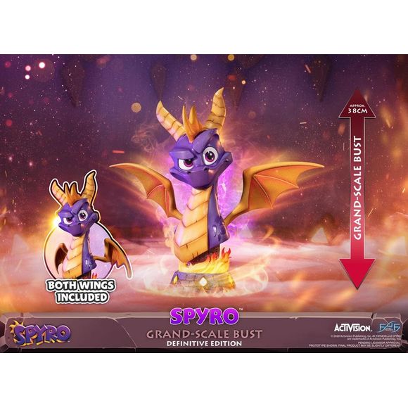 First 4 Figures is proud to introduce their latest resin collectible, Spyro™ Bust. This statue is part of the all-new Spyro™ Busts lineup and will be the inaugural piece to kick things off.

This statue's concept is inspired by the cover art on the physical copies of Spyro™ Reignited Trilogy. The base design is from the stone buildings found in the Haunted Towers realm in the first Spyro™ game, which is considered to be one of the hardest realms not only in the Dream Weavers Homeworld but in all of Spyro™ R