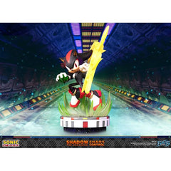 From First4Figures comes a new statue of Shadow the Hedgehog. The concept for this statue is inspired by the Final Rush stage of Sonic Adventure 2, which is the last stage in the game just before facing the final boss.

The design of the upper half of the base is from the Final Rush stage itself, while the lower half represents the starry outer space since the stage is located in space! Harnessing the power of a Chaos Emerald, Shadow the Hedgehog can increase the strength of his abilities such as Chaos Cont