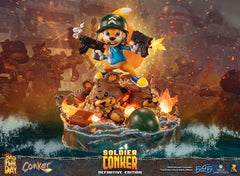 This statue has no edition number, and was a replacement and is in new and unopened condition. 

First 4 Figures is proud to introduce their latest statue collectible, Soldier Conker Definitive Edition!

The highly detailed Conker statue is inspired by the eighth chapter in the game, "It's War", where Conker is taken to the war-torn Tediz Base Beachhead.

The base design is of the beachhead itself where the events took place. For the Definitive Edition, Conker is standing atop defeated enemy Tediz, there's