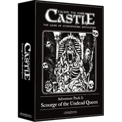 Gorging on the castle’s unending supply of tortured souls, the Undead Queen calls to her service the corpses, skeletons, and spirits of the depths. If a prisoner should fall at the hands of her inexhaustible armies, all that awaits is an eternity of agonising undeath...

Along with fifteen new castle locations, and a new boss, this expansion for Escape the Dark Castle introduces an entirely new mechanic to the system – Companions! Companions enter the quest via event cards and temporarily join-up with the p