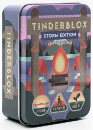 Tinderblox Storm is a fun, easy to learn dexterity game from the makers of Tinderblox. This version has the Exclusive storm expansion and contains waterproof components so they can be played in any weather! ~Challenge your friends and family to 'Play with fire' as you gather around to build a 3D campfire, but don't get burned! If you drop a piece of the fire you lose the game!