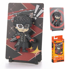 After school, he turns into a Phantom Thief who upheaves the city.


FiGGYZ are Pop Magnet Collectibles - pixel-art characters that snap magnetically onto display-ready backdrops.

Each one features:

A reversible metal display
Side A: Themed background related to the character
Side B: Classic Background, typically of the franchise
A magnetized figure raised off the surface using MagMounts™ for a 3D pop out feeling
Comes with a display base for shelves and a magnetic sticker for mounting on any vertical sur