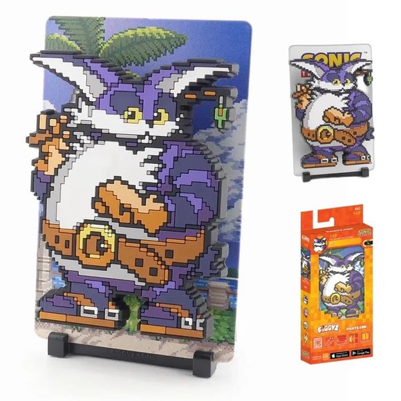<p><strong>FiGGYZ Sonic the Hedgehog (Modern) – Big the Cat #149</strong> brings the lovable purple fisherman to life in a bold pixel-art collectible with a layered 3D pop-out design. The magnetic figure includes a reversible metal display, MagMount system, display base, and magnetic mounting points for flexible display on shelves, desks, walls, or other magnetic surfaces.</p>

<p>Perfect for Sonic the Hedgehog fans, SEGA collectors, retro gaming enthusiasts, and pop culture displays, this officially licens