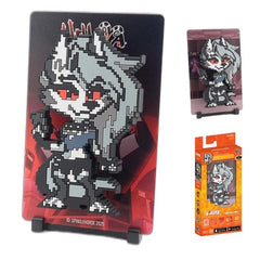 A cynical hellhound‑receptionist adopted by Blitzo, her attitude hides sharp instincts and unexpected dedication.

FiGGYZ are Pop Magnet Collectibles - pixel-art characters that snap magnetically onto display-ready backdrops.

Each one features:

A reversible metal display
Side A: Themed background related to the character
Side B: Classic Background, typically of the franchise
A magnetized figure raised off the surface using MagMounts™ for a 3D pop out feeling
Comes with a display base for shelves and a mag