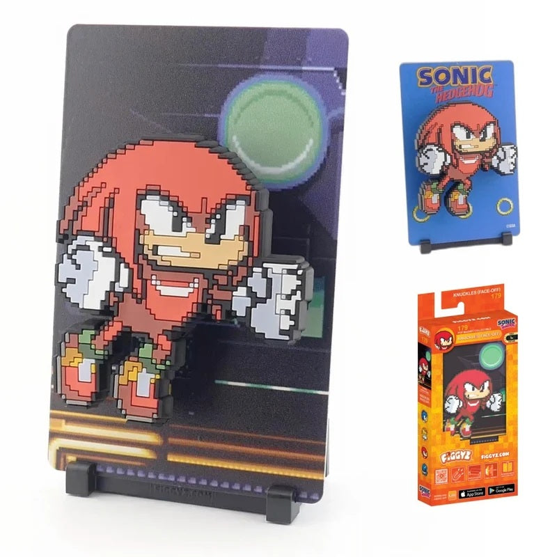 <p><strong>FiGGYZ Sonic the Hedgehog – Knuckles (Face-Off) #179</strong> showcases the powerful guardian of the Master Emerald in bold pixel-art style with a raised magnetic 3D design. This officially licensed collectible includes a reversible metal backdrop, display base, and magnetic mounting sticker, giving fans several ways to display Knuckles on a shelf, desk, wall, or other magnetic surface.</p>

<p>Perfect for Sonic the Hedgehog fans, retro gaming collectors, and SEGA enthusiasts, this compact displa