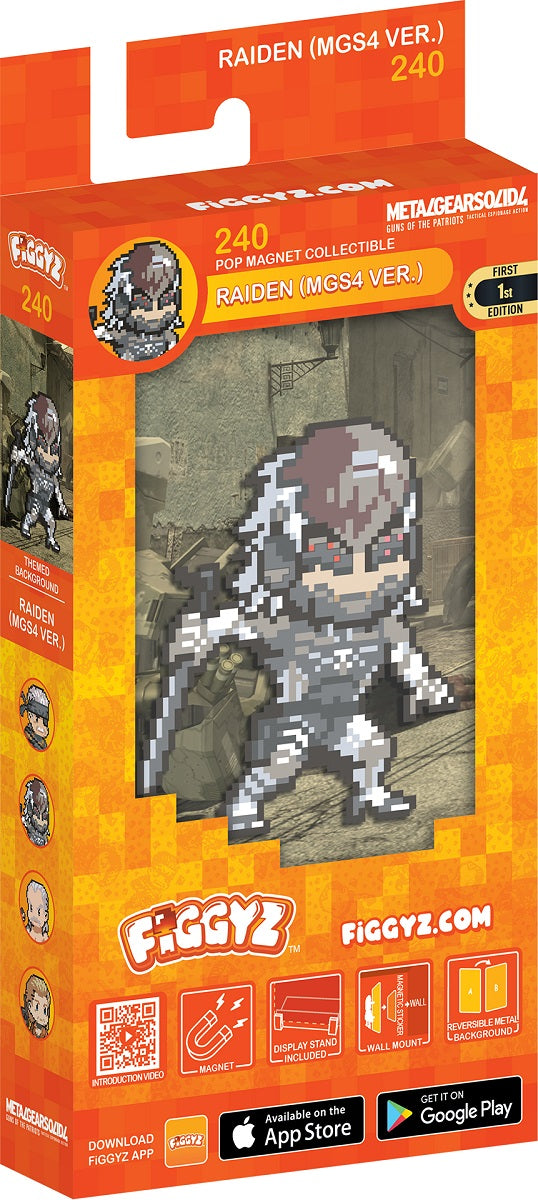 FiGGYZ are Pop Magnet Collectibles - pixel-art characters that snap magnetically onto display-ready backdrops.

Each one features:

A reversible metal display
Side A: Themed background related to the character
Side B: Classic Background, typically of the franchise
A magnetized figure raised off the surface using MagMounts™ for a 3D pop out feeling
Comes with a display base for shelves and a magnetic sticker for mounting on any vertical surface.
