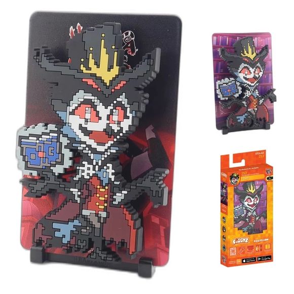 <p><strong>FiGGYZ Helluva Boss – Stolas</strong> brings the powerful Ars Goetia prince from the hit animated series to life in bold magnetic pixel-art style. This collectible features a layered 3D pop-out design with a reversible metal backdrop and MagMount compatibility, giving fans multiple ways to display Stolas on a shelf, desk, wall, or other magnetic surface.</p>

<p>Standing approximately 4.3 inches tall, Stolas is a compact display piece for Helluva Boss fans, animation collectors, and pop culture e