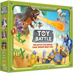 On land, on sea, in clouds, and even in space, battles are breaking out between toys. Your troops need your tactical talent to lead them to victory. Your mission? Be the first to reach the enemy headquarters or control more territories than your opponent.
Contents:

48 Troop Tiles, 4 double-sided Terrain boards, 16 Medal Markers, 2 wooden racks, 2 storage boxes, 1 player aid, 1 rulebook