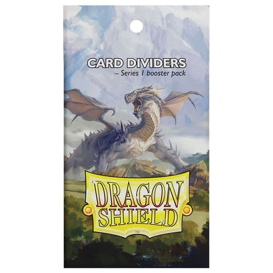 Dragon Shield Card Dividers helps you keep your collection in check with smooth rounded corners and maximum protection covering your cards fully.

The front of each divider is a full-color dragon artwork, while the backs are topped with one of 8 different colors for easy sorting.

Each booster pack contains 6 randomly selected artworks of the 13 that comprise a series. Series are limited and will not be reprinted in this format again.

Next level accessories for the truly dedicated player. Same Tough as Sca