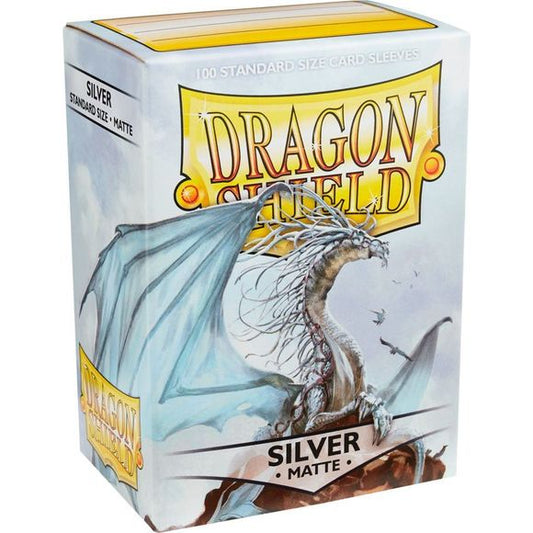 Dragon Shield Matte Silver 100 Deck Protective Sleeves Standard Size | Galactic Toys & Collectibles