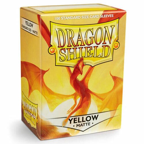 Dragon Shield Matte Yellow 100 Protective Sleeves | Galactic Toys & Collectibles