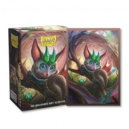 The Dragon Shield series Spirit Dragons has expanded to include the treasure-hoarding Bushdrake.
Dragon Shield Standard Art Sleeves are printed directly on the sleeve and do not peel or split. Brushed Art Sleeves have a lightly textured back giving them a silky smooth shuffle feel. No white borders, full art or colored frames.
The sturdy cardboard box fits 75+ single sleeved cards or 65+ double sleeved cards measuring up to 63 x 88 mms (2.5 x 3.5"), for games like MTG, Pokemon, Flesh and Blood, and Lorcana!