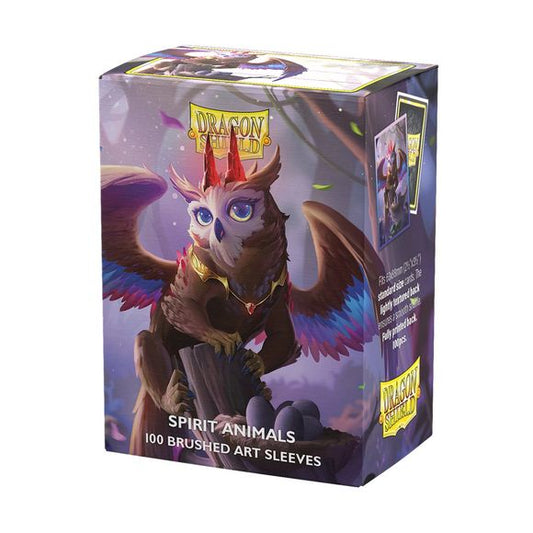 Take to the skies and defend your deck with The Dragowlis Brushed Art Sleeves. This owl-dragon's cuteness will turn heads 180° and might cause opponents to go *hoot hoot*. The Dragowlis is part of the absolutely adorable Spirit Animals series. Dragon Shield Brushed Art sleeves feature a lightly textured back and provide a steady shuffle-feel as you face off against your opponents. The artwork is printed directly onto the sleeve, meaning the artwork is as high-quality, durable and peel-free as the sleeves th
