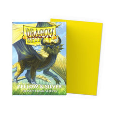 Dragon Shield Dual Matte Yellow & Silver (100ct) Protective TCG Sleeves