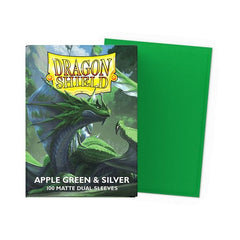 Fundas protectoras para TCG Dragon Shield Dual Matte Verde Manzana y Plata (100 unidades)