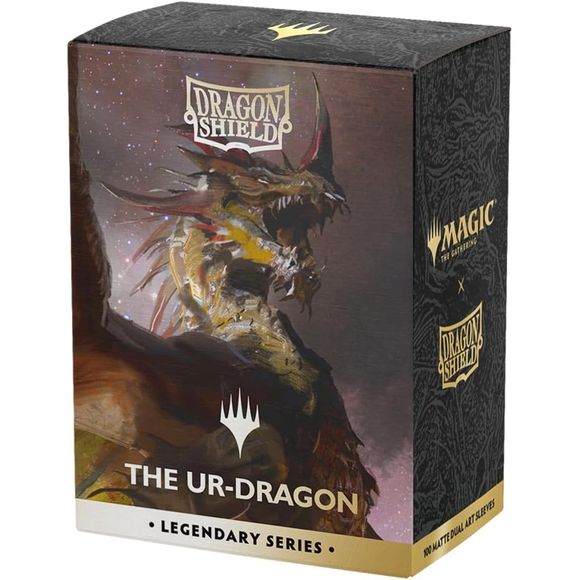Magic: The Gathering and Dragon Shield join forces to bring you the first of the Legendary Series: The Ur-Dragon. These stunning Matte Dual Art Sleeves feature one of the most popular and powerful creatures in the game. A true favorite among players and dragons. The Legendary Series celebrates iconic Magic: The Gathering characters. This series brings players fan-favorite legends from across the multiverse forged into sleeves of unparalleled quality.
Dragon Shield Standard Matte Dual Art sleeves are fully o