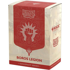"Justice is toothless without punishment." Be the hammer of righteous law and fierce justice with the Boros Legion. Show your guild allegiance with the Magic x Dragon Shield Boros Legion Matte Dual Art Sleeves.The Guildpact series celebrates the ten iconic guilds of Ravnica. Each sleeve features their guild symbol in exquisite metallic print on a subtle background based on the Guildgate artwork. The back and interior of the sleeves use the guild's colors to perfectly match both the guild and your deck.
Drag