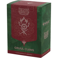"Not Gruul? Then die!" Run wild with the Gruul Clans! Show your guild allegiance with the Magic x Dragon Shield Gruul Clans Matte Dual Art Sleeves.The Guildpact series celebrates the ten iconic guilds of Ravnica. Each sleeve features their guild symbol in exquisite metallic print on a subtle background based on the Guildgate artwork. The back and interior of the sleeves use the guild's colors to perfectly match both the guild and your deck.
Dragon Shield Standard Matte Dual Art sleeves are fully opaque and