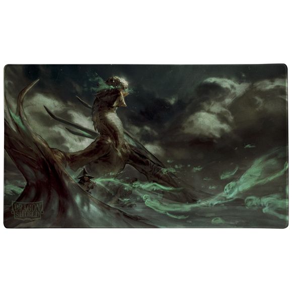 Sail through the sea of souls with the Halloween 2026 playmat. This ghastly panorama will leave your opponents stricken with both awe and terror. Enjoy the new, silky smooth surface texture. Together with the non-slip rubber bottom and premium stitched-edge, your playmat will stay in place and see you through countless adventures. Our sturdy art tube provides convenient storage and transport, so you can take your playmat on all your quests. Playmats lie flat straight away without any annoying curls or wrink