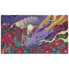 Enjoy the tender and otherworldly artwork of the Día de Muertos playmat. Created by artist Diego Andrade drawing inspiration from the deep roots of his Mexican heritage. Use this celebratory playmat as a way to invite your loved ones from the afterlife to play alongside you and face any challenge together.

Enjoy the new, silky smooth surface texture. Together with the non-slip rubber bottom and premium stitched-edge, your playmat will stay in place and see you through countless adventures.