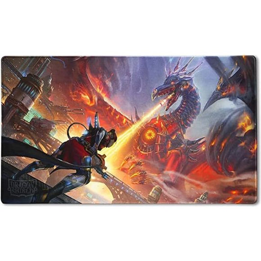Static crackled as orbs of energy formed in its center power source before rippling up its body to its mouth. Take merciless control of the battlefield with the commanding power of the Bolt Reaper. This Dragon Shield playmat provides the ultimate protection from unwanted surface scuffs. With a soft fabric surface and a stitched edge which prevents fraying, you’ll have a satisfying playing surface which will endure. The rubber non-slip back keeps your playmat in place while playing. The playmat comes wrapped