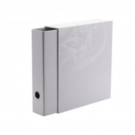 The Sanctuary Slipcase Binder is a secure TCG collection storage option for your shelving system. The stylish, rigid framework houses a sturdy binder and is a great place-saver for your shelf. The heavy duty 50mm D-rings lock your Dragon Shield Pocket Pages into place. When shelved, Pocket Pages rest on the bottom of the slipcase, so the weight on the binder mechanisms is minimized.The sleek colors make Sanctuary a discreet and practical option your home storage options. The binder slipcase measures 78×318×