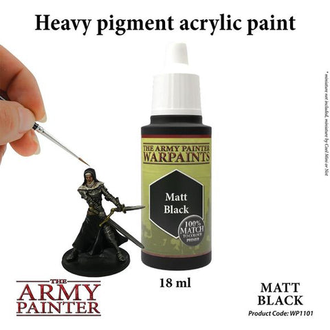 Army Painter MATT BLACK WARPAINT 18ml | Galactic Toys & Collectibles