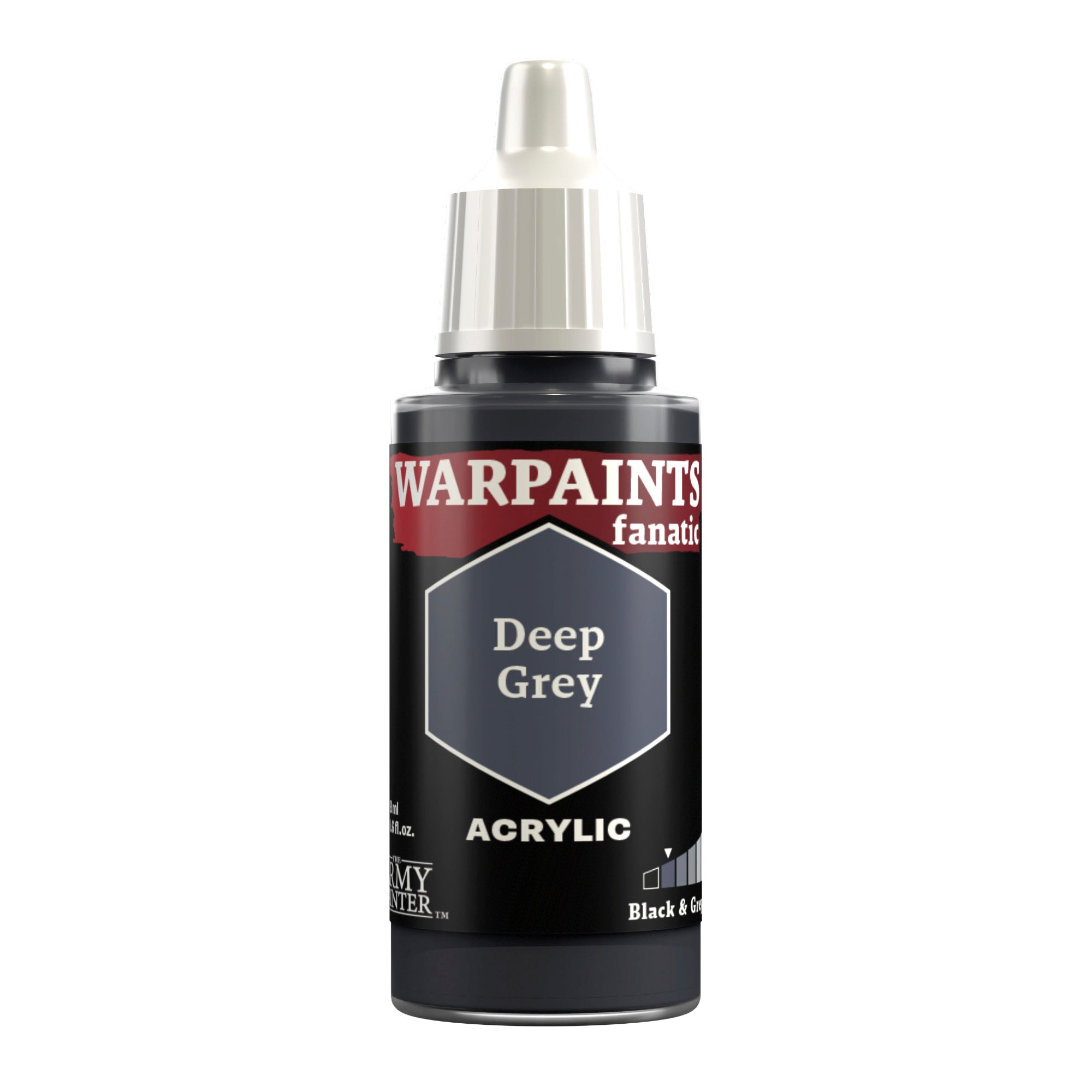 Warpaints Fanatic paints are an easy to use, high-quality acrylic paint with unsurpassed coverage and intense pigmentation. It is set in a premium resin base with proprietary stabilizers, making it possible to thin it down to extreme levels while retaining pigment dispersion.
Each paint is part of a Flexible Colour Triad System: a segment, or family, of paint colours that are made using the same root colour. Inside each Flexible Colour Triad are six colours that range from dark to light with a consistent hu