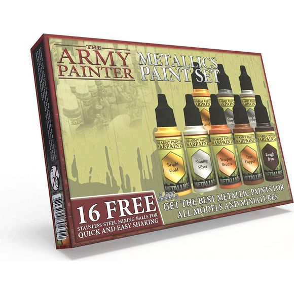 Army Painter Metallics Paint Set - 8 Metallic 18ml War Paint Bottles | Galactic Toys & Collectibles