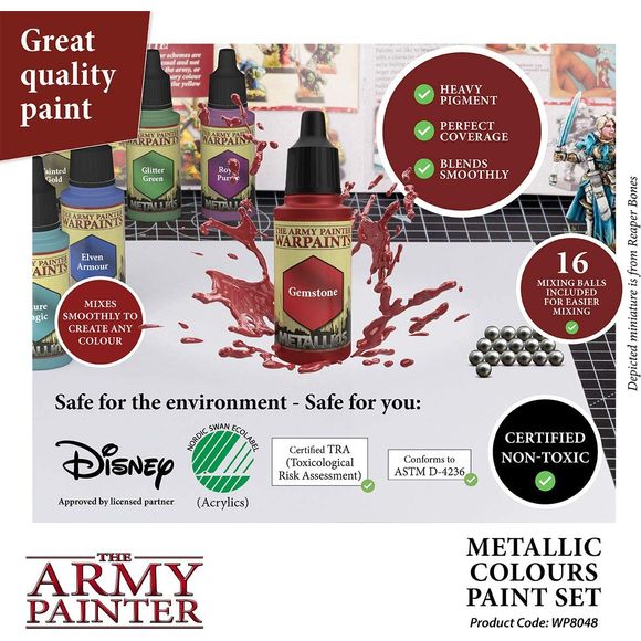 Army Painter Metallics Paint Set - 10 Metallic 18ml War Paint Bottles | Galactic Toys & Collectibles