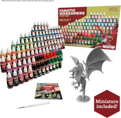 Almost half of the Warpaints Fanatic range in one set! This set contains an extensive collection of 102 x 18ml bottles of Warpaints Fanatic, along with a highly-detailed dragon miniature by Archon Studio FOR FREE! Featuring unparalleled coverage, intense pigmentation, and smooth application while being incredibly easy to use, Warpaints Fanatic is perfect for painters of all skill levels. Contents: 102x 18 ml Warpaints Fanatic, 1 FREE Brush Painting Guide, 1 FREE Miniature by Archon Studio. The Army Painter