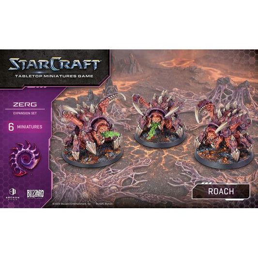 Durable and tricky, Roaches are the perfect unit to break through with, or find ways around an enemy through their burrowing abilities. This kit also includes evolution variants in the form of the Vile Roach and the Corpser.

 All elements come unpainted and unassembled and may require trimming and cleaning before assembly.

Contains: - 3x Roach miniatures
- 3 x Roachling miniatures
- 3x 32mm
- 3x 50mm
- 5x Cards
- 1x Assembly Manual