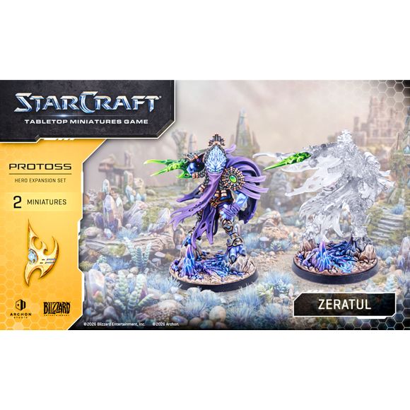 <p>Unleash the legendary power of the Dark Prelate with the <strong>StarCraft: The Miniatures Game – Protoss Zeratul Hero Expansion Set</strong>! Bring one of the most iconic Protoss warriors from Blizzard Entertainment's StarCraft universe to your tabletop battles. A master of stealth and deadly psionic combat, Zeratul commands the mysterious forces of the Nerazim, striking enemies with incredible precision and devastating power. Expand your Protoss army with this legendary hero and introduce exciting new