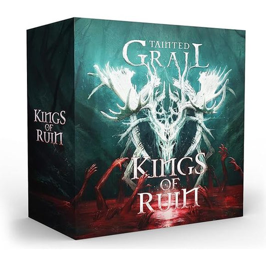 Tainted Grail: Kings of Ruin is a stand-alone cooperative exploration game set in a dark universe that blends Arthurian legends with a unique vision. Each player controls one of four unlikely heroes who face impossible odds where stronger and wiser champions have failed.